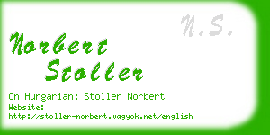 norbert stoller business card